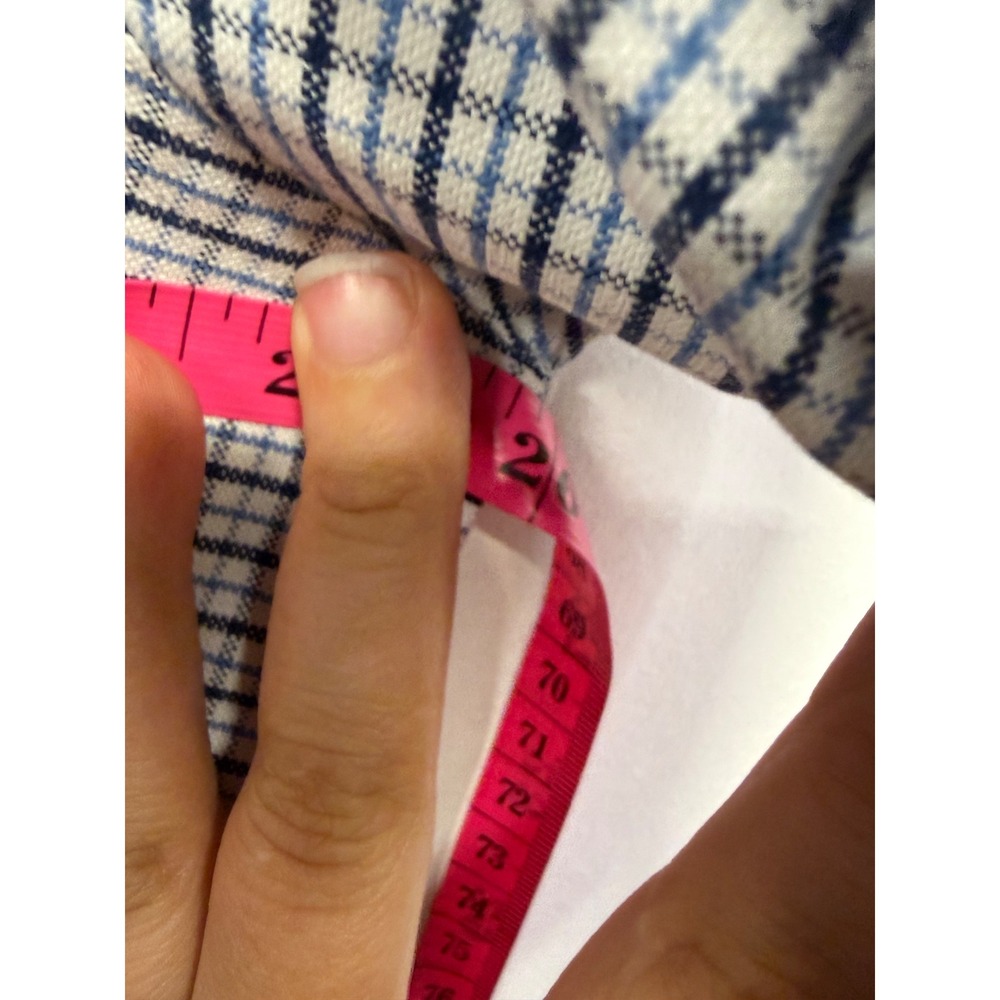 LL Bean Wrinkle Free Traditional Fit Shirt Mens 17.5-36 Blue White Check 237807 - Picture 6 of 7